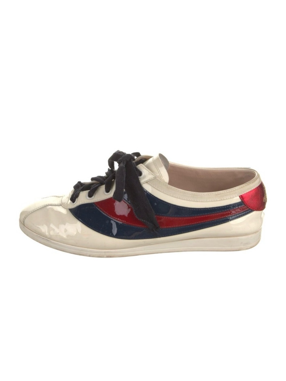 Gucci Sylvie Web Accent Patent Leather Sneakers